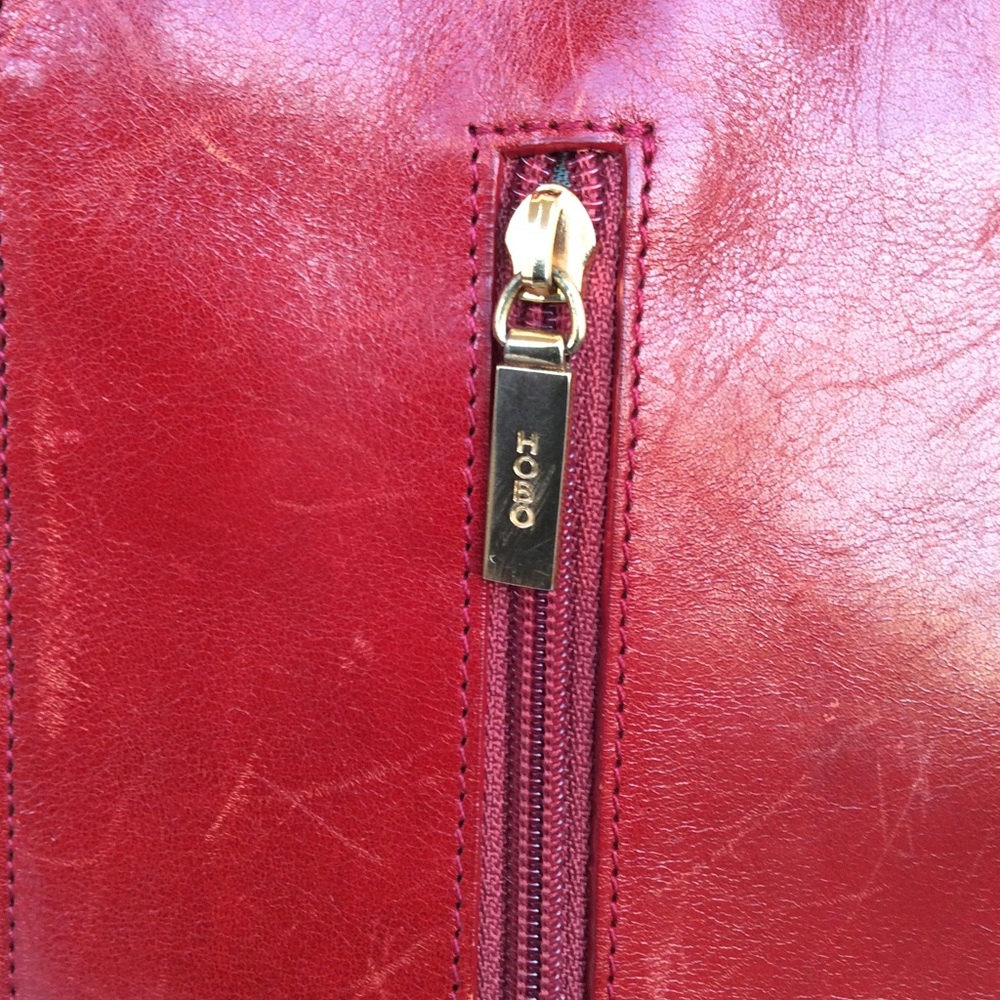 ❌SOLD❌ HOBO Cranberry Red Leather Ring Satchel Bag - Picture 8 of 11